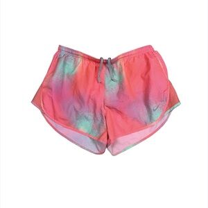 Nike Dri-Fit Lined active/Swimming Shorts Size L pink Tie Dye Zipper In Back